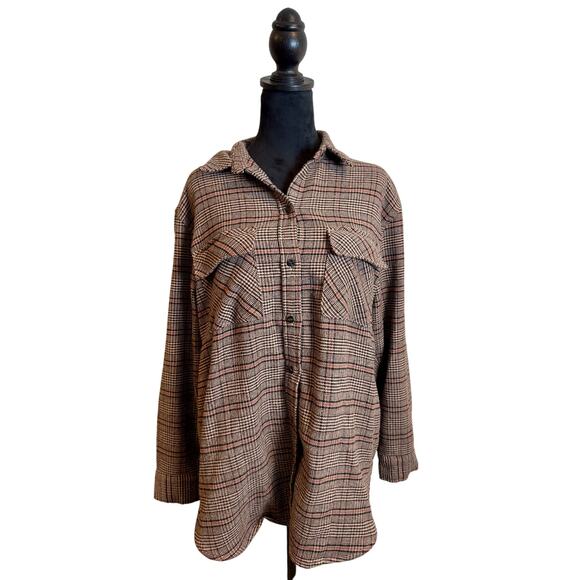 Abercrombie & Fitch Soft Collection Oversized Plaid Button Up Shirt Medium - Picture 1 of 7
